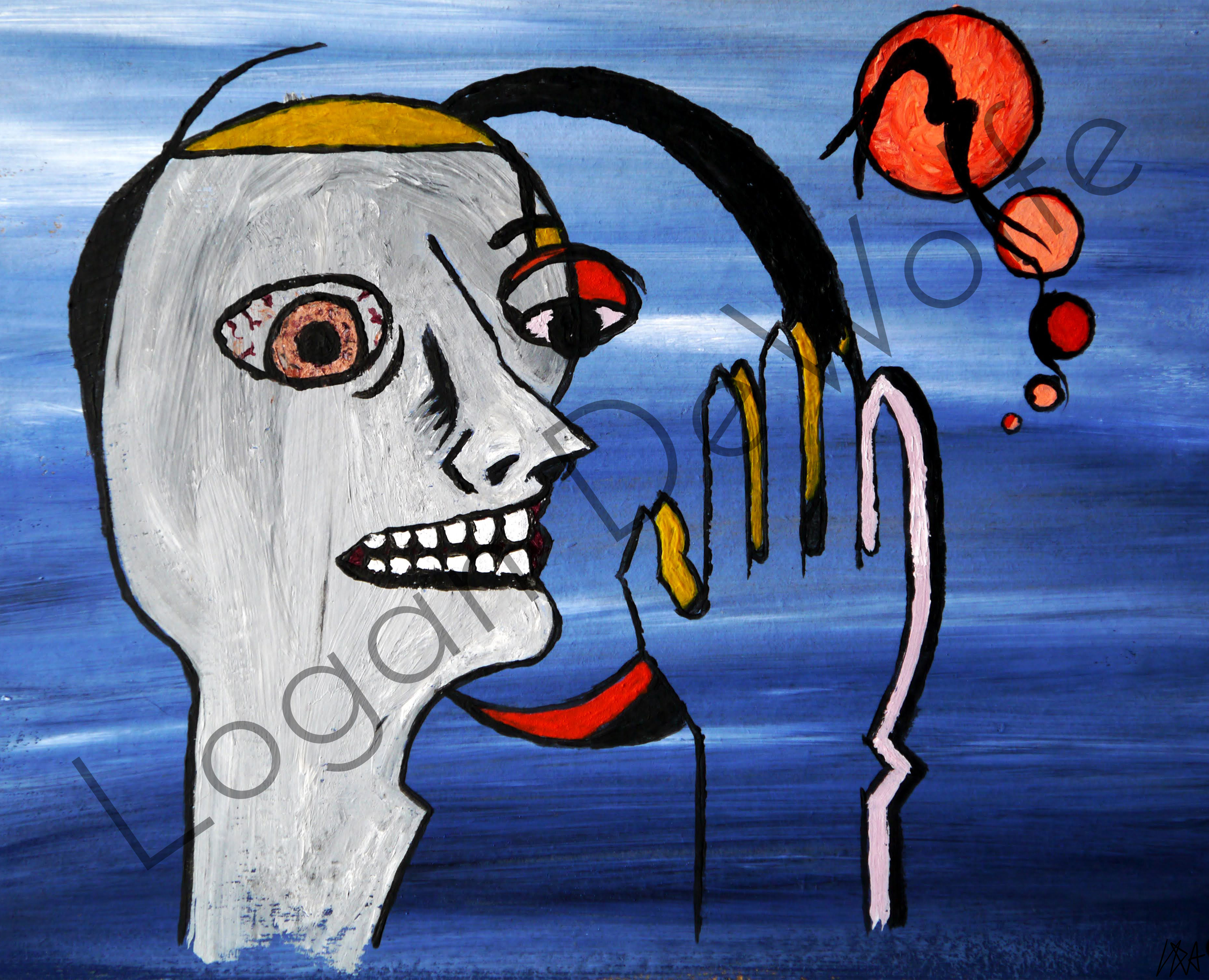 Man With Hand And Moon